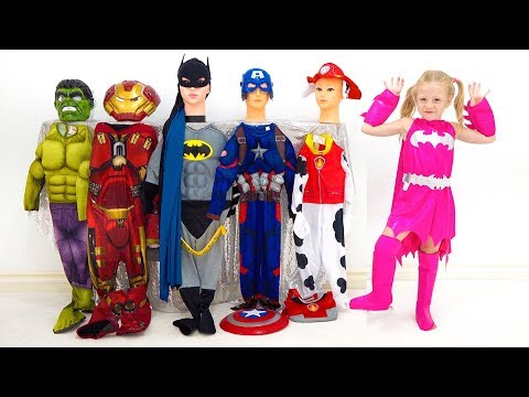 Nastya dresses up in superhero and rescues dad