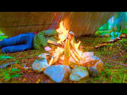 Rainy Day Wilderness Shelter With Flint &amp; Steel Fire Making