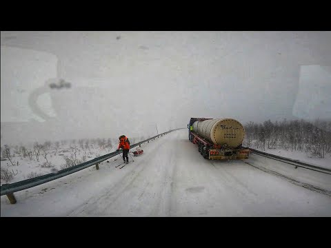 Norway- Dangerous roads!!! Why it so hard to drive in Norway DC POV Truck Driving Volvo FH540