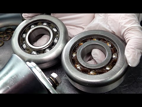 Process of making ball bearings. Korean old bearing manufacturing factory