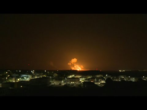 Flares, explosions in northern Gaza seen from Israel's Sderot | AFP