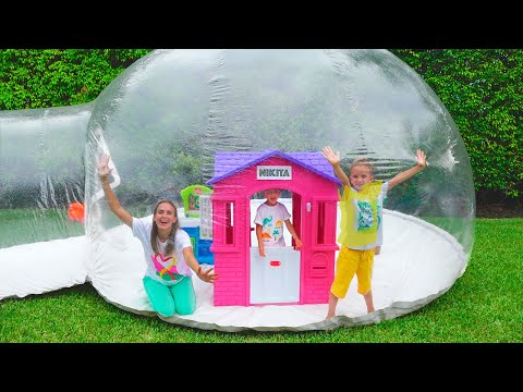 Vlad and Niki build inflatable house and more funny stories for kids