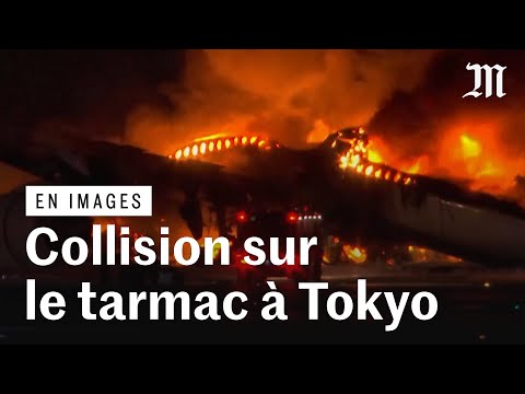 Un avion de la Japan Airlines s'embrase apr&egrave;s une collision