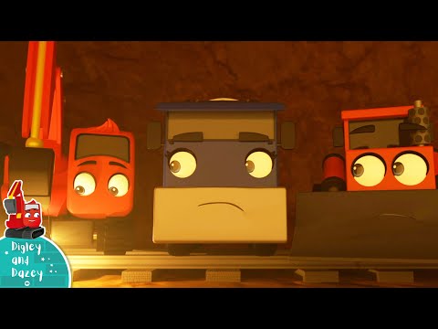 Trapped in the Tunnel Rollercoaster - Construction Cartoon for Kids | Digley and Dazey