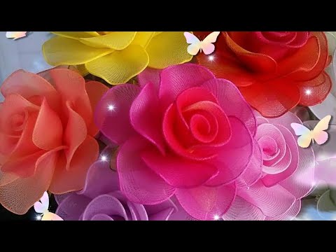 How to make  Rose Stocking flowers Easy &amp; Simple Tutorial 