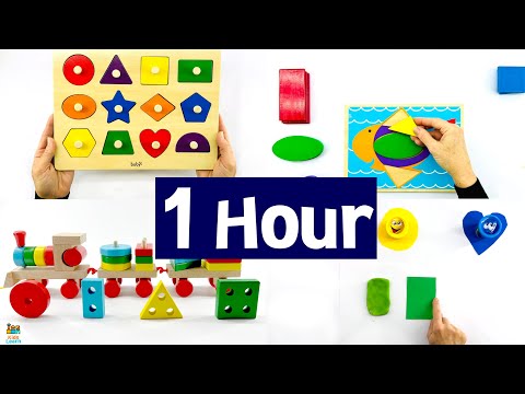 Best Video to Learn SHAPES TOY, Ultimate 1 HOUR | Educational Videos &amp; Toy Learning Activities