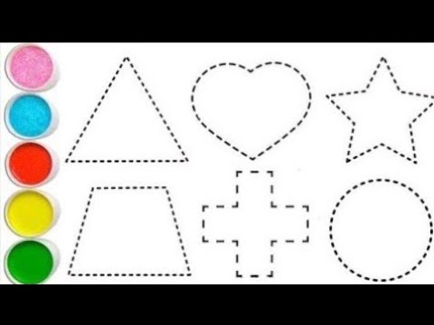 Shapes drawing for kids, Learn 2d shapes, colors for toddlers | Preschool Learning part - 123