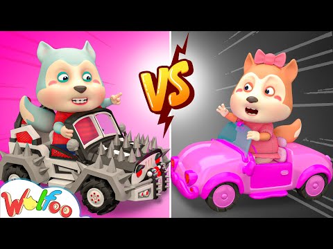 Wolfoo Pretends To Play with Pink vs Black Toy Cars | Stories About Toys | Wolfoo Kids Songs