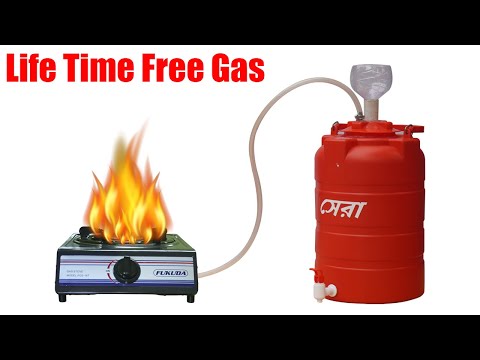 How to Make Life Time Free Gas from Cow Dung in Water tank | Gobar gas at home