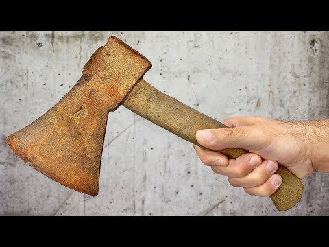 Old German &quot;Helko Werk&quot; Axe Restoration with Laminated Palm Swell Handle