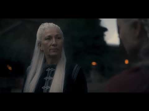 Rhaenys Targaryen accusing Rhaenyra of killing her son Laenor Velaryon | House of the dragon S1E8