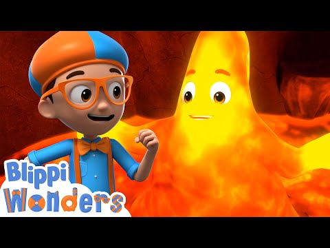 Blippi Wonders - Blippi Meets Maggie The Magma Monster! | Blippi Animated Series | Cartoons For Kids