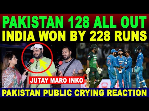 PAKISTAN 128 ALL OUT INDIA 356 🇮🇳 | SHAME ON PAKISTANI TEAM | PAK PUBLIC CRYING 😭