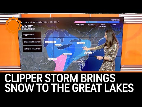 Clipper Storm Brings Snow to the Great Lakes and Northeast