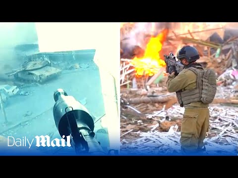 Israeli soldiers battle with Hamas RPG ambush squads in Gaza City