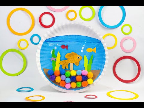 Fish Bowl Paper Plate Craft (With Free Template)