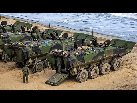 US Marines Testing New Amphibious Combat Vehicles (ACV) in Massive Waves