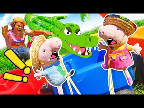 A Grande Aventura no Safari com Peppa Pig e George Pig! V&iacute;deo infantil.