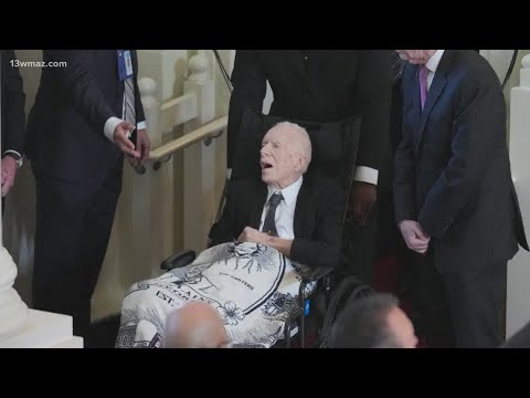 'He doesn't like to be far from her': Jimmy Carter in attendance at Rosalynn's tribute service