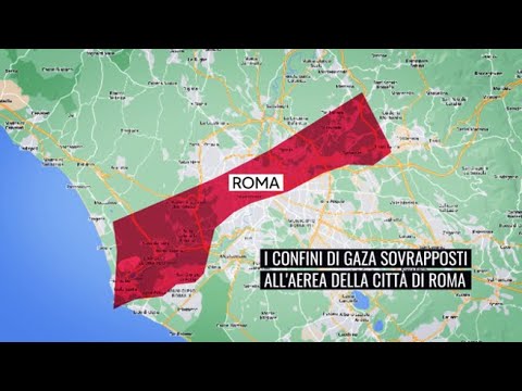 Quanto &egrave; grande la Striscia di Gaza rispetto alle citt&agrave; italiane