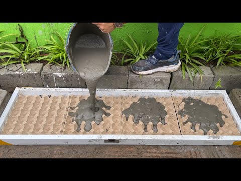 Flower pots craft // Details how to make Flower pots from Cement and Egg trays