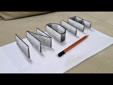 3d drawing on paper 3 boyutlu &ccedil;izimler 3डी ड्राइंग