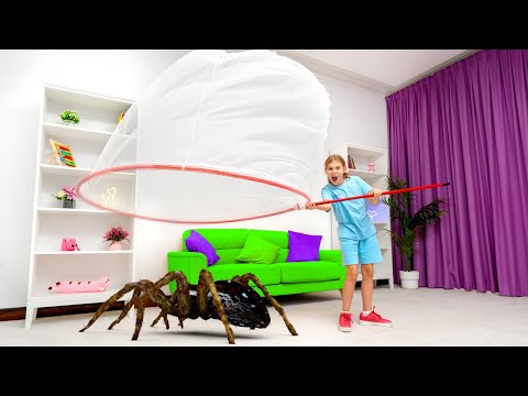 Five Kids catch bugs at home, pretend play and learn facts about insects for children