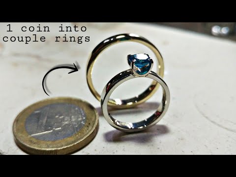 I turn a coin into couple rings- handmade ring - how it's made jewelry