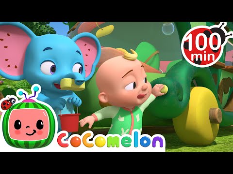 Bus Wash Song + MORE Cocomelon Animal Time Nursery Rhymes &amp; Baby Animal Stories