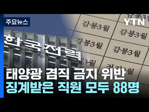 몰래 태양광 사업하다 징계받은 한전 직원 88명 / YTN