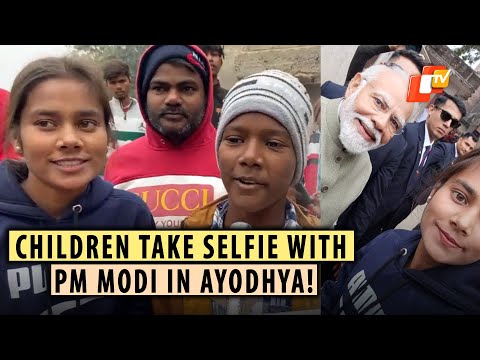 Watch: PM Modi Takes Selfies With Two Kids In Ayodhya, Also Gives Autograph