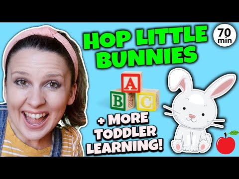 Hop Little Bunnies with Ms Rachel + More Nursery Rhymes &amp;amp; Kids Songs | Toddler Learning Video