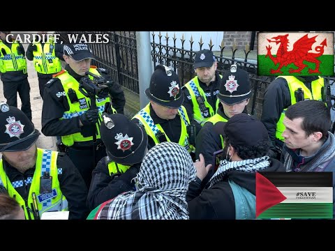 Pro-PS Protesters at Hays Street blocked by the Police, Cardiff☮️