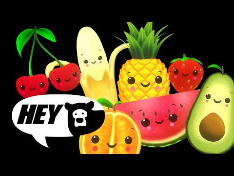 Hey Bear Sensory - Disco Fruit Party! - Fun video with music and dancing !