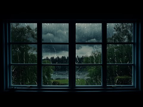 Summer Rain sounds ASMR for All Night Sleep | Rain Thunder Window