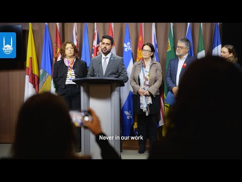 Usama Khan Calls for Permanent Ceasefire in Gaza on Parliament Hill in Ottawa