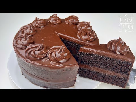 Moist CHOCOLATE CAKE With Cocoa Powder Recipes | Homemade Chocolate Frosting | No Chocolate