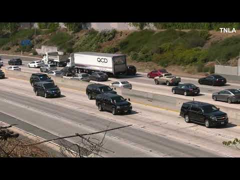 US Presidential Motorcade moves through Los Angeles (Biden) - Secret Service