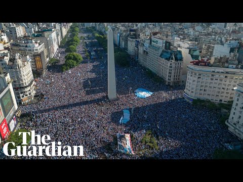 Drone captures sea of fans celebrating in Buenos Aires after Argentina's World Cup win &ndash; video