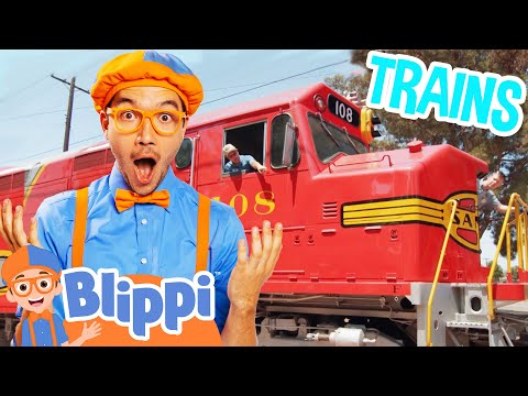 Learn About Big Colorful Trains with Blippi! | Vehicles for children |  Educational Videos for Kids