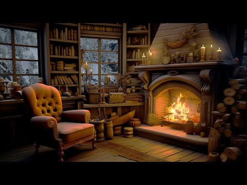 Cozy Winter Ambience with Deep Sleep Inducing Blizzard and Fireplace Sounds ⛄