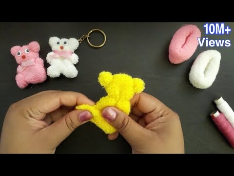 रबर बैंड टेडी || Teddy Bear keychain From hair Rubber Band || Easy Steps || Diy