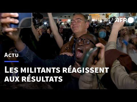 Pr&eacute;sidentielle 2022: r&eacute;actions de militants &agrave; l'annonce des r&eacute;sultats | AFP