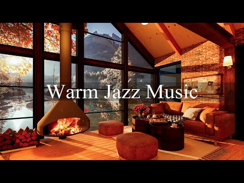 Autumn cozy coffee shop 4K/ Soft jazz piano music for relaxation, study and work #5