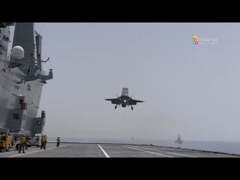 Marina Militare, la portaerei Cavour ha ricevuto il primo aereo caccia F35B