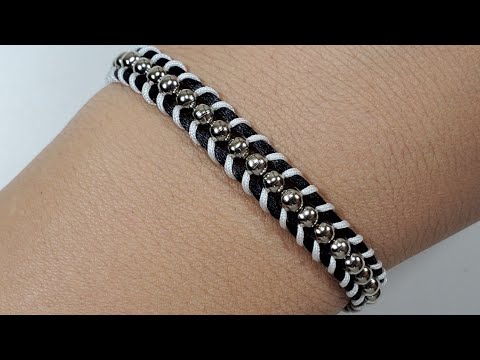 DIY Pulsera F&aacute;cil y R&aacute;pida con Hilo y Cuentas ❤️