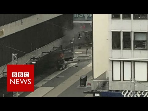 Stockholm lorry rams crowds killing several people - BBC News