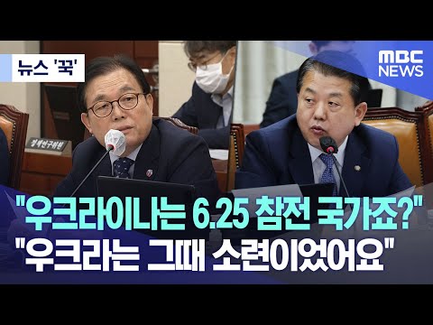 [뉴스 '꾹']   &quot;우크라이나는 6.25 참전 국가죠?&quot; &quot;우크라는 그때 소련이었어요&quot; (2023.06.01/MBC뉴스)