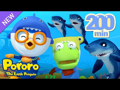 ⭐200min⭐ Pororo Shark Friends | Shark Song | Friends of the Sea? | Pororo the Little Penguin