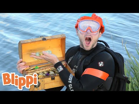 Blippi Finds Buried Treasure | Blippi | Storytime With Blippi | Funny Videos &amp; Songs